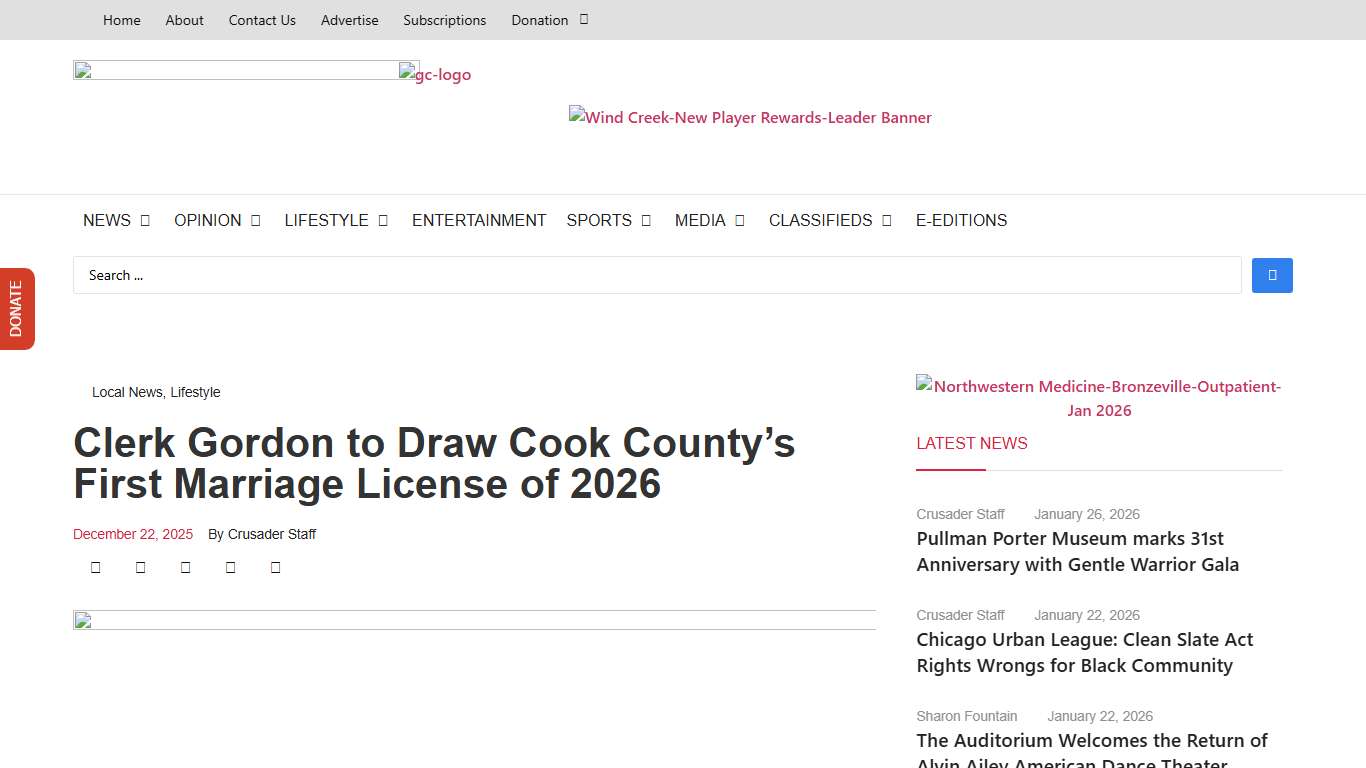 Clerk Gordon to Draw Cook County’s First Marriage License of 2026